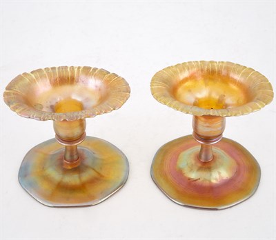 Lot 180 - Close Pair of Tiffany Favrile Glass...