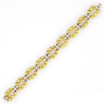 Lot 141 - Gold and Diamond Link Bracelet