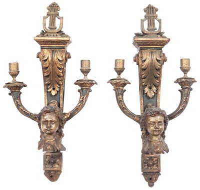 Lot 236 - Pair of Neoclassical Style Painted and...