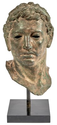 Lot 221 - Patinated Bronze Male Head, After the Antique...