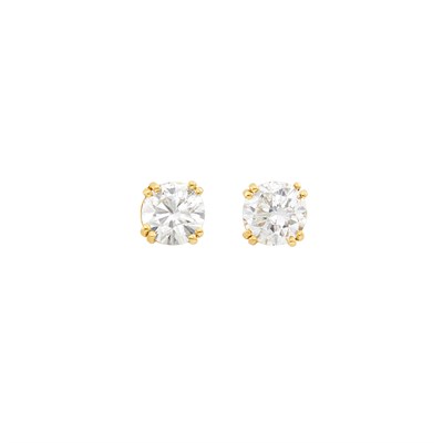 Lot 91 - Pair of Gold and Diamond Stud Earrings