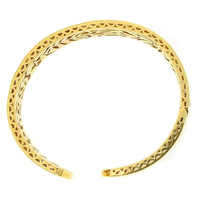 Lot 122 - Gold and Diamond Cuff Bangle Bracelet
