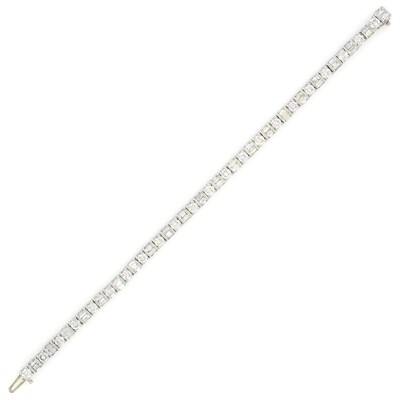 Lot 159 - Platinum and Diamond Line Bracelet