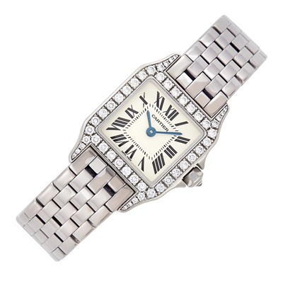 Lot 47 - Cartier White Gold and Diamond Panthère Wristwatch, Ref. 2700