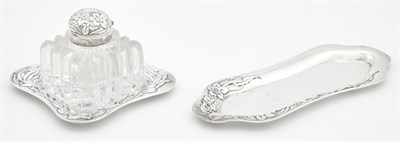 Lot 119 - American Art Nouveau Sterling Silver and Glass...