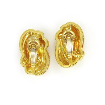 Lot 134 - Pair of Fluted Gold Earclips