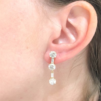 Lot 169 - Pair of Gold and Diamond Pendant-Earrings