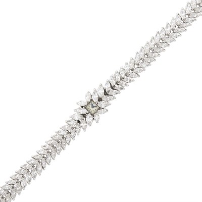 Lot 140 - Jaeger LeCoultre Platinum and Diamond Wristwatch