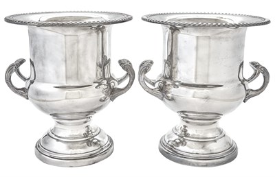 Lot 6 - Pair of Silver Plated Wine Coolers Modern Of...