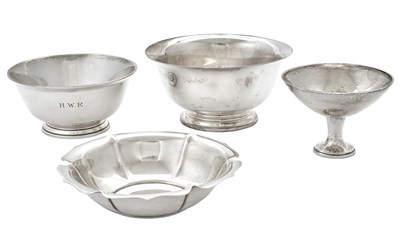 Lot 9 - Four Sterling Silver Bowls Comprising a footed...
