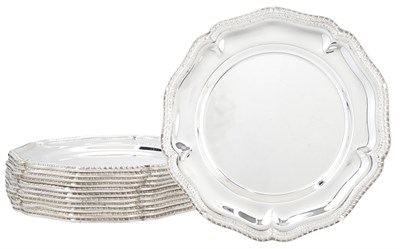 Lot 11 - Set of Twelve George III Style Silver Plated...