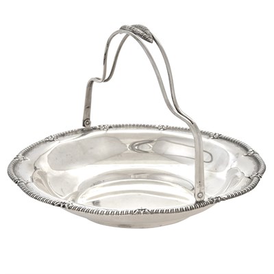 Lot 14 - Portuguese Silver Cake Basket Porto, post-1938...
