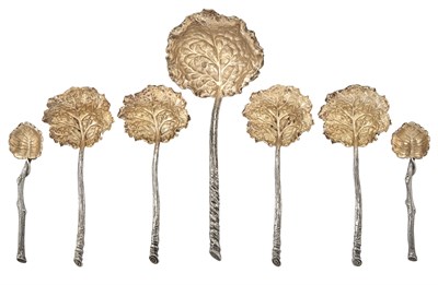 Lot 21 - Set of Italian Sterling Silver and Parcel Gilt...