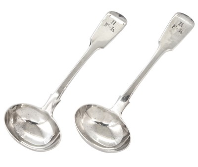 Lot 25 - Pair of Victorian Fiddle Pattern Sterling...