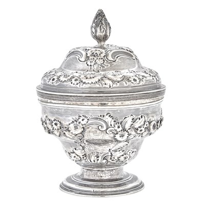 Lot 27 - George II Sterling Silver Covered Sugar Bowl...