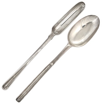Lot 28 - George II Sterling Silver Marrow Spoon and a...