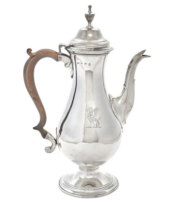 Lot 1019 - George III Sterling Silver Coffee Pot Hester...