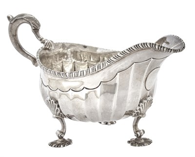 Lot 36 - George III Sterling Silver Sauceboat Maker's...