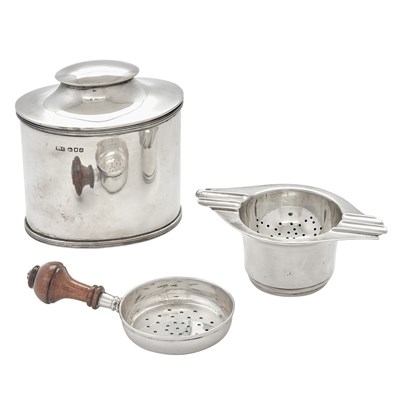 Lot 45 - Group of English Sterling Silver Tea Articles...