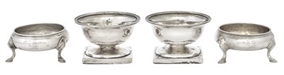 Lot 47 - Two Pairs of George II/III Sterling Silver...