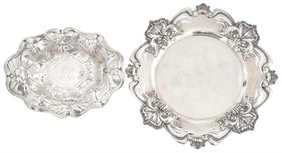 Lot 65 - Art Nouveau Sterling Silver Circular Tray and...