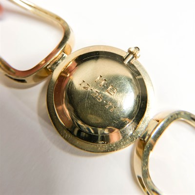 Lot 1 - Chopard Gold and Tiger's Eye Bangle-Watch, Retailed by Tiffany & Co.