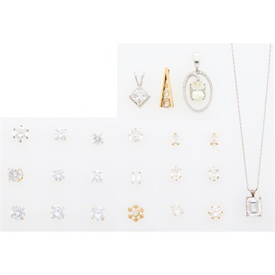 Lot 138 - Group of Gold, Low Karat Gold, Gold-Filled, Metal and Cubic Zirconia Jewelry