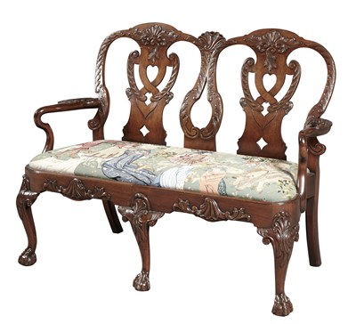 Lot 242 - George II Style Mahogany Double-Chairback...