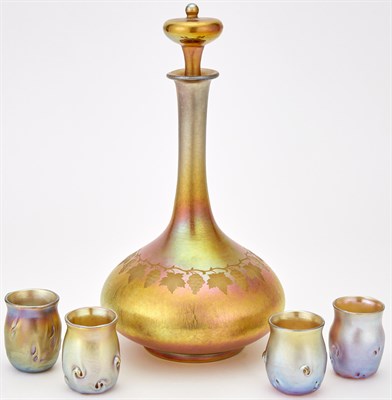 Lot 188 - Tiffany Wheel-Engraved Gold Favrile Glass...