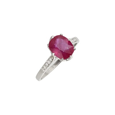 Lot 170 - Platinum, Ruby and Diamond Ring