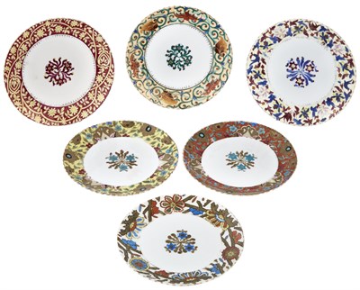 Lot 168 - Set of Six Vienna Style Porcelain Dessert...