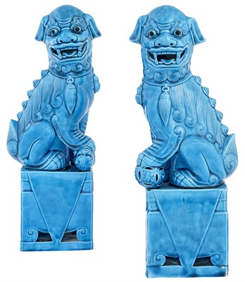 Lot 116 - Pair of Chinese Porcelain Fu Lions 20th...