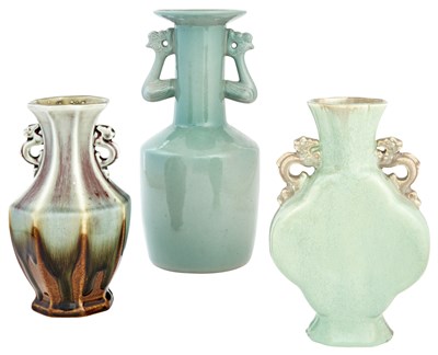 Lot 115 - Three Chinese Glazed Ceramic Vases 20th...