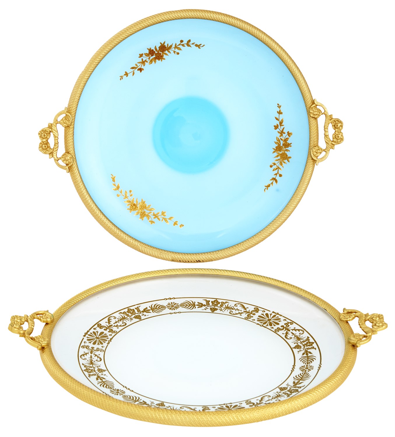 Lot 99 - Two Continental Gilt-Metal Mounted Opaline...