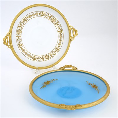 Lot 99 - Two Continental Gilt-Metal Mounted Opaline...