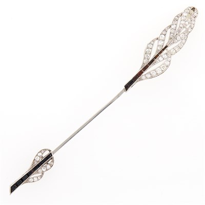 Lot 1130 - Froment-Meurice Platinum, Black Onyx and Diamond Jabot, France