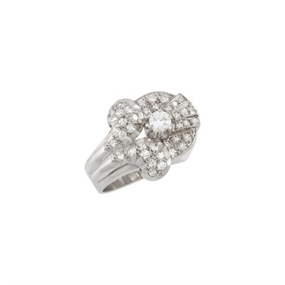 Lot 1079 - Platinum and Diamond Ring
