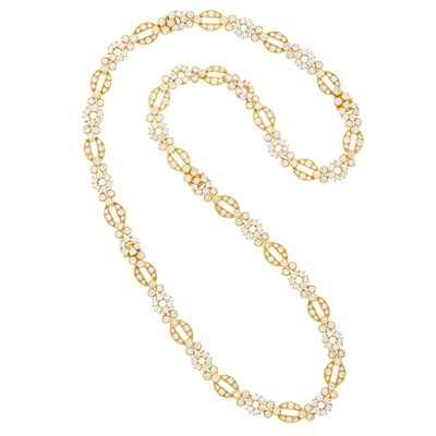 Lot 86 - André Vassort for Van Cleef & Arpels Gold and Diamond Necklace/Bracelet Combination, France
