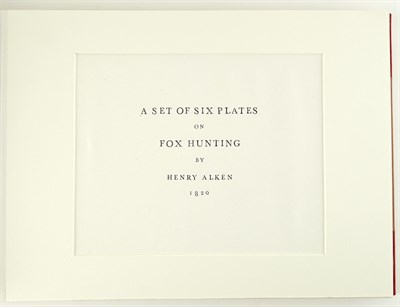 Lot 7 - [ALKEN, HENRY] [A Set of Six Plates on Fox...