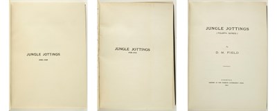 Lot 90 - FIELD, D.[ONALD] M. Jungle Jottings. 1908-[41]....