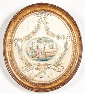Lot 179 - Silk Needlework Pictorial Sampler Wrought by...