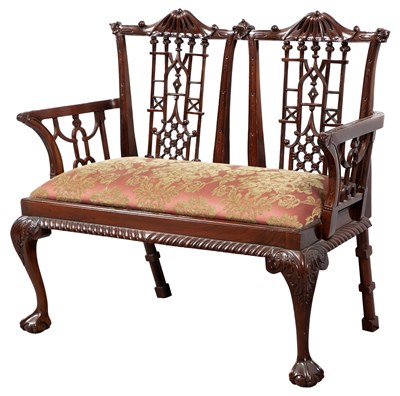 Lot 229 - Chippendale Style Mahogany Chinoiserie Chair...