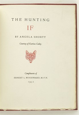 Lot 79 - [DERRYDALE PRESS] SHORTT, ANGELA. The Hunting...