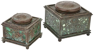 Lot 197 - Two Tiffany Studios Etched Metal and Favrile...
