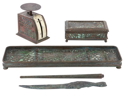 Lot 198 - Group of Tiffany Studios Etched Metal and...