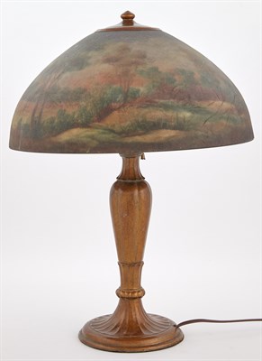 Lot 262 - Jefferson Lamp Co. Reverse Painted Glass and...