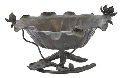 Lot 63 - Art Nouveau Style Green Patinated Copper...
