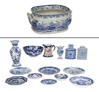 Lot 201 - Group of Blue and White Ceramic Articles...