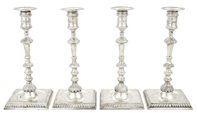 Lot 1043 - Set of Four English George II Style Sterling...
