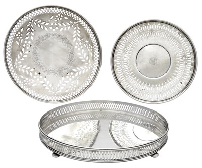 Lot 127 - American Sterling Silver Gallery Tray and Two...